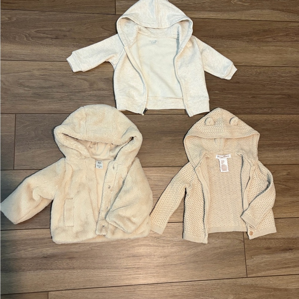 Cream Baby Girl Jackets - 3-6 months sizes